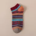 Chaussettes courtes ethniques rétro pour hommes style vintage en coton respirant et confortable - Taille unique / Chaussettes à pointe kaki