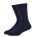 Men's breathable mid-tube business dress socks with white dot pattern for daily wear - One Size / Polka Dot