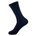 Men's solid navy blue mid-calf breathable business socks for daily use and sports. - One Size / Solid Color