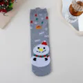 Christmas cotton crew socks winter cute snowman design cozy mid-tube hosiery for women - Color 003