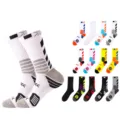 Herren Damen Farblock Lange Sport Basketball Trainingssocken Athletische Kompression - Mehrfarbig