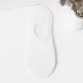 White summer women invisible socks, breathable low-cut solid color casual daily footwear. - One Size / White