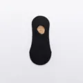 Men black invisible boat socks, solid color cotton low-cut breathable non-slip socks. - One Size / Black