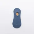 Men breathable solid color invisible low cut socks, comfortable cotton casual spring wear. - One Size / Blue