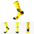 Sport Basketball Socken Neon Gelb Orange Variante Fitness Training Socken Atmungsaktiv Lang - Gelb, Schwarz & Orange