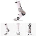 Herren Damen Professionelle Basketball Socken Elite Sport Lang Schlauch Kompression Socken - Weiß, Hellgrau & Schwarz
