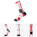 Professionelle Basketballsocken für Herren und Damen, stylische farbblockierende Sportsocken. - Weiß Schwarz Rot
