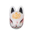 Resin 3D Japanese Kitsune Fox Mask Miniature Figurine DIY Phone Case Fridge Magnet Accessory - Magnetic Fridge Magnets / White Fox (Black Ears)