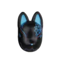 Resin Japanese kitsune mask fridge magnet craft, black 3D anime fox amulet decor accessory. - Without Magnet (for Phone Case Accessories) / Black Fox (Blue Ears)