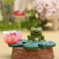Miniatur Harz Frosch Lotus Figur Detail für DIY Sukkulenten Garten Mikro Landschaft - Frosch-Set