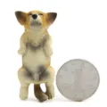 Süsses schläfriges Shiba Inu Hund Figur Cartoon Harz Handwerk kreative Mini Ornament - Hellgelb-graue liegende verspielte Welpen-Kühlschrankmagnete / Ohne Magnet (für Autodeko, Handyhüllen-Material usw.)