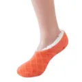 Comodi calzini pantofole caldi in morbido pile felpato con suola antiscivolo inverno - Taglia 37-40 / arancio-rosso