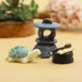 Miniatur Schildkröte Steinlaterne Sukkulente Topf DIY Terrarium Garten Mikro Landschaft Deko Detail. - Schildkröten-Set