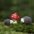 Miniatur Igel Pilz Figuren Set für Mikro Landschaft Märchen Garten DIY Sukkulenten Dekoration. - Igel Set