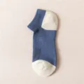 Men's athletic mesh short socks, breathable combed cotton ankle sock, blue color variant. - EU 40-44 / 2001 Denim Blue