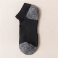 Men's black and grey athletic short socks with breathable mesh and cushioned heel and toe. - EU 40-44 / Black