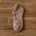 Beige athletic sports towel socks, mesh breathable short socks for men hiking running. - EU 40-44 / 1908 Coffee