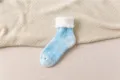 Thick fleece-lined winter thermal socks for women, speckled yarn snow boot cozy home socks. - One Size / Light Colors - Blue