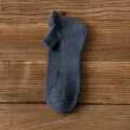 Men short athletic socks, dark blue combed cotton breathable mesh sport running sock. - EU 40-44 / 1908 Denim Blue