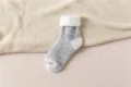 Women thick fleece lined thermal winter snow boots socks cozy fuzzy home warm socks active - One Size / Light Colors - Grey