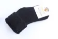 Zwarte wollen kinder sokken met omslag en merklabel, warme en knusse winterkleding voor dagelijks. - 0-2 jaar / Zwart