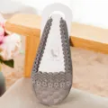 Women's summer shallow invisible socks, silver lace halter forefoot boat socks - One Size / Gray