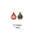 Kerstbal metaal geëmailleerd hanger DIY sieraden accessoire 13x19mm bedel knutselen - Kerstbal