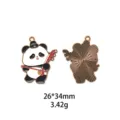 Schattige panda emaille legering hanger bedel voor DIY sieraden maken, stijlvolle accessoires. - Stijl #1