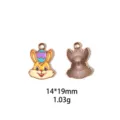 Paashaas geëmailleerd metaal bedel hanger DIY legering sieraden sleutelhanger 14x19mm - Rood Gouden Bloem