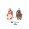 Geëmailleerd gnoom bedel hanger voor DIY sieraden Valentijn cadeau 14x22mm metaal - Rood Gouden Bloem