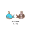 Leuke blauwe walvis legering hanger DIY sieraden accessoire, 16x17mm bedel voor sleutelhanger - Walvis