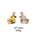 Schattige legering geëmailleerde bij hanger DIY sieraden accessoires maat 15x17mm gewicht 0.90g - Beige Polka Dot