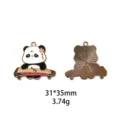 Leuke Chinese stijl panda guzheng metalen emaille hanger DIY sieraden accessoire 31x35mm - Stijl #2