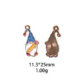 Leuke gnoom potlood geëmailleerde legering bedel hanger voor DIY sieraden maken en sleutelhanger. - Beige Polka Dot