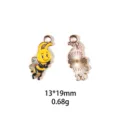 Schattige bijen emaille legering bedel hanger voor DIY sieraden maken en sleutelhangers. - Zwarte Polka Dot