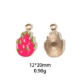 Drakenfruit geëmailleerd legering bedel detail, 12x20mm hanger accessoire voor sieraden maken. - Drakenvrucht Stijl