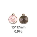 DIY schelp geëmailleerd legering hanger bedel voor ketting armband sieraden accessoire 15x17mm - Zwarte Polka Dot