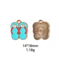 Geemailleerde teenslipper legering bedels zomer strand DIY sieraden maken accessoires 14x18mm - Pantoffels Stijl (#4)