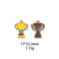 Trofee metaal emaille legering bedel hanger voor DIY sieraden sleutelhanger tas decoratie accessoire. - Zwarte Polka Dot