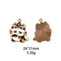 Vue détaillée rapprochée du pendentif en alliage émaillé motif panda danse du lion. - Style #6
