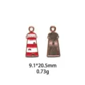 Pendentif phare en émail alliage breloque DIY accessoire de bijoux porte-clés 9,1x20,5mm - Style Phare (#6)