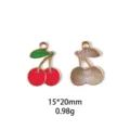 Pendentif cerise émail alliage bijoux DIY collier bracelet porte-clés accessoire 15x20mm - Style Cerise