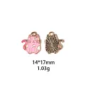 Pendentif de chat email rose en metal pour accessoire de bijouterie bijou DIY 14x17mm. - Taille US 8