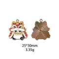 Joli pendentif en émail alliage panda danse du lion accessoire bijoux porte-clés 25x30mm - Style #8