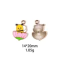 Charm pendentif abeille fleur émail alliage mignon pour fabrication de bijoux artisanat bricolage - #7