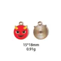 Pendentif en alliage emaille diable rouge DIY accessoires de bijoux mignons 15x18mm - Style 9