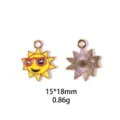 Soleil alliage émail pendentif DIY bijoux accessoires porte-clés charme 15x18mm neuf - Style Soleil (#9)