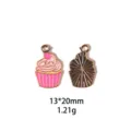 Pendentif cup-cake émaillé en alliage bricolage bijoux accessoire porte-clés loisirs - Taille US 9