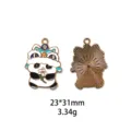 Détail de pendentif en alliage émaillé panda mignon vue avant et arrière, 23x31mm pour bijoux. - Style #9