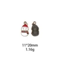 Pendentif bonhomme de neige Noël émail alliage DIY accessoire de bijoux détail 11x20mm - Bonhomme de Neige